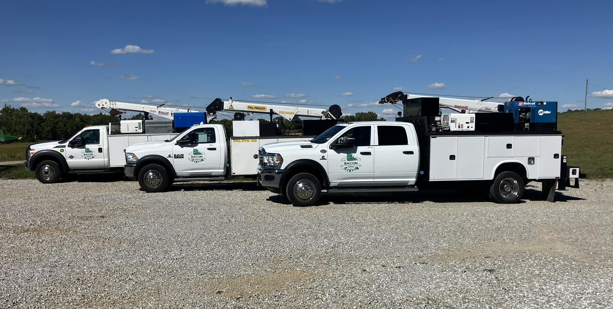 Bacon Ag Repair service trucks ready for farm repair work